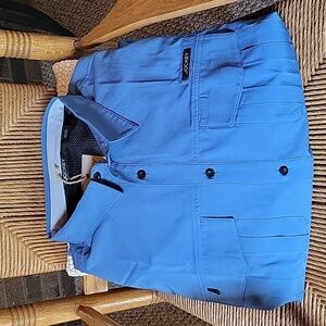 Jockey Outdoors Long Sleeve Fishing Shirt, steel blue, size 3XL